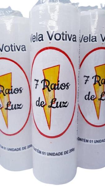 Kit 6 Und Velas Votivas 7 Dias Brancas - 210 Gr Cada - Sete Raios De Luz Imagem de Kit 6 Und Velas Votivas 7 Dias Brancas - 210 Gr Cada