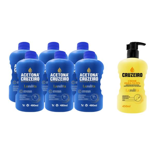 Imagem de kit 6 unid Linha Unhas Cruzeiro 480ml + Creme para os Pés Cruzeiro 450ml