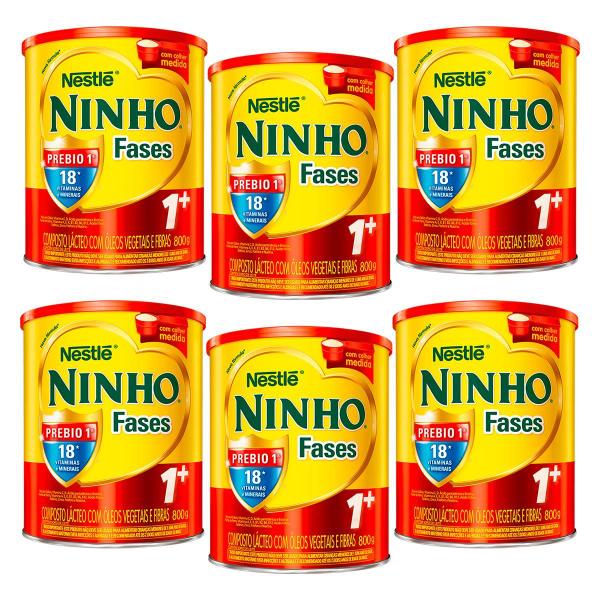 Imagem de Kit 6 unidades - Composto Lácteo Nestlé Ninho Fases 1+ 800g