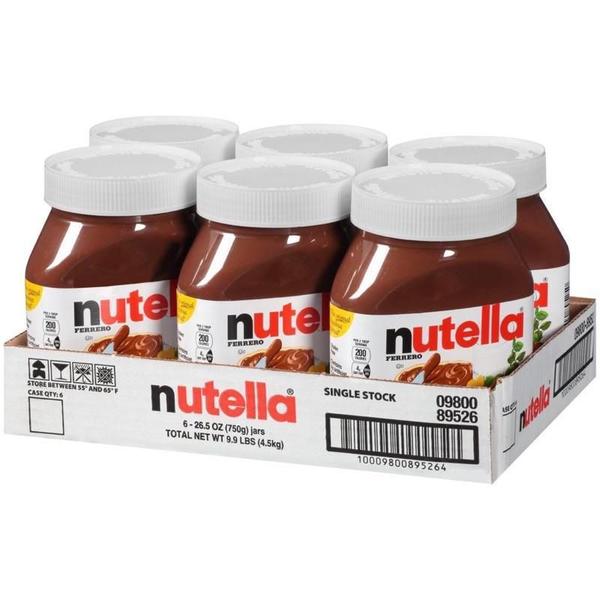 Imagem de Kit 6 Unidades Creme De Avelã Nutella 650Gr