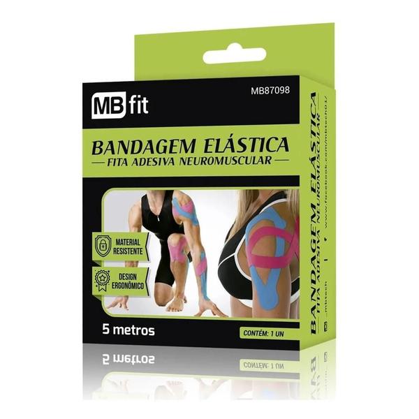 Imagem de Kit 6 Unidades Fita Kinesio Bandagem Elastica 5 Mt - Mbfit