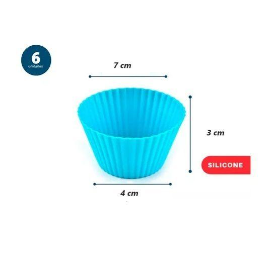 Imagem de Kit 6 Unidades Forma Silicone AIR FRY FORNO Cupcake Muffins Reutilizáveis - Colorida