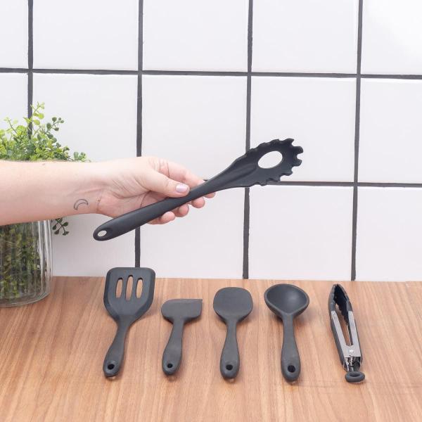 Imagem de Kit 6 Utensílios Cozinha Silicone Completo Multiuso - Oikos