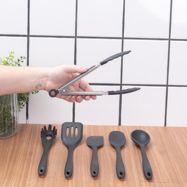 Imagem de Kit 6 Utensílios Cozinha Silicone Completo Multiuso - Oikos