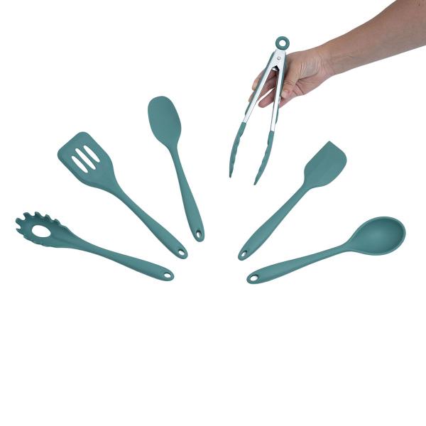 Imagem de Kit 6 utensílios de cozinha de silicone completo multiuso - Oikos