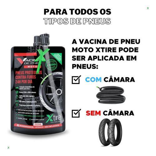 Imagem de kit 6 Vacinas De Pneu Moto 250ml - Xtire (6 Frascos)