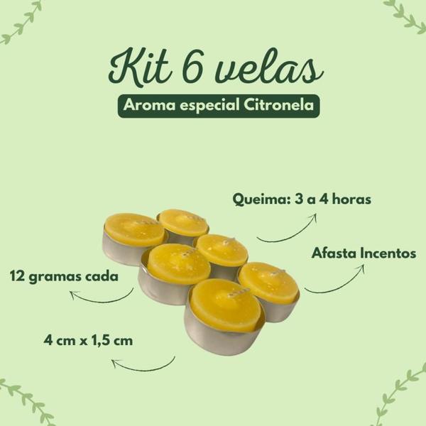 Imagem de Kit 6 Velas Citronela Rechaud Difusor Flutuante Foundue