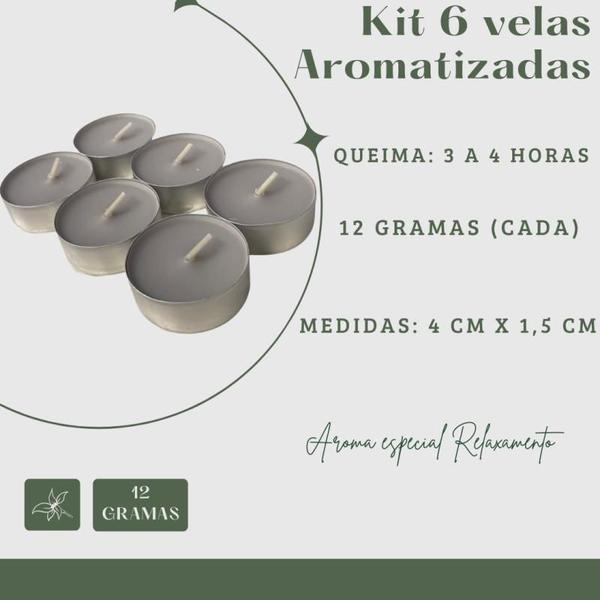 Kit 6 Velas Relaxamento Rechaud Difusor Flutuante Foundue - Meta Atacado Imagem de Kit 6 Velas Relaxamento Rechaud Difusor Flutuante Foundue