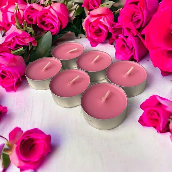 Imagem de Kit 6 Velas Rosa Rechaud Difusor Flutuante Foundue