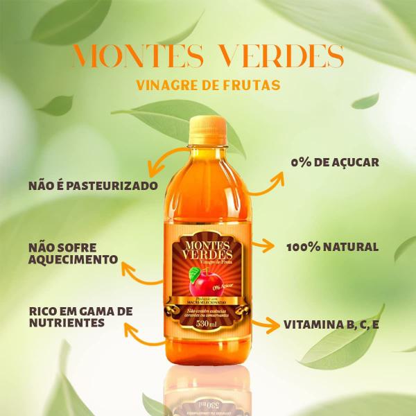 Kit 6 Vinagre De Maçã Montes Verdes 530ml Imagem de Kit 6 Vinagre De Maçã Montes Verdes 530ml