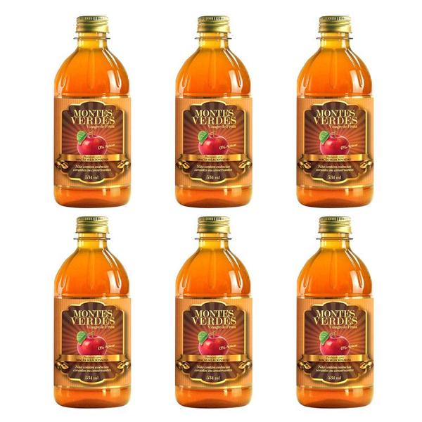Kit 6 Vinagre De Maçã Montes Verdes 530ml Imagem de Kit 6 Vinagre De Maçã Montes Verdes 530ml