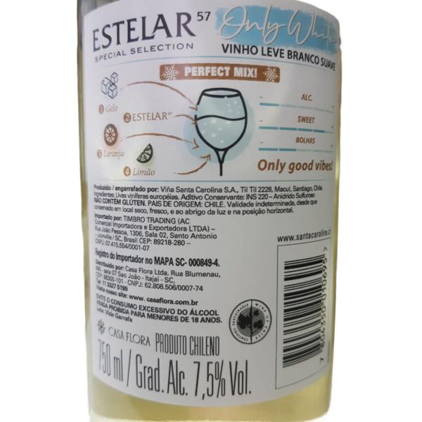 Imagem de Kit 6 Vinho Branco Santa Carolina Estelar 57 Only White 50ml