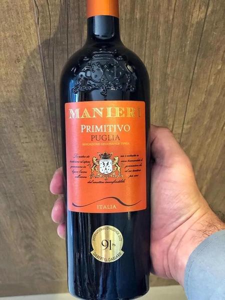 Imagem de Kit 6 Vinho Italiano Manieri Primitivo Di Puglia Salento Igt