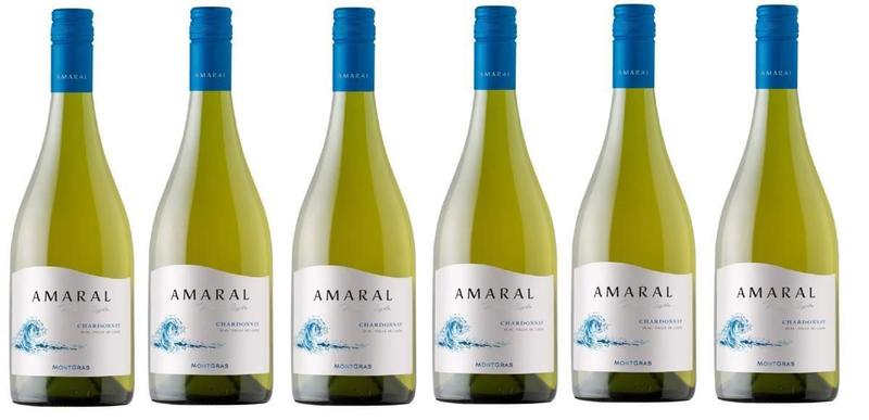 Imagem de Kit 6 Vinho Montgras Amaral Chardonnay 2017 Chile 750Ml