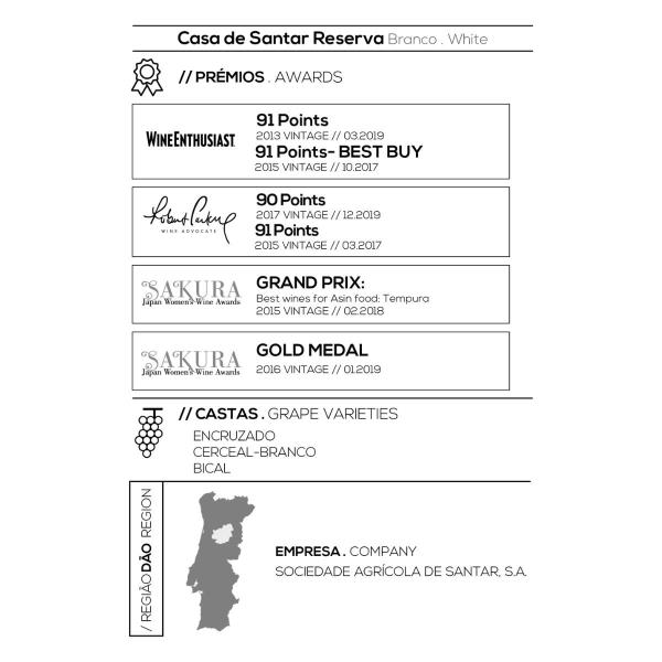 Imagem de KIT 6 Vinho Português Casa de Santar Reserva Branco, 6x750ml