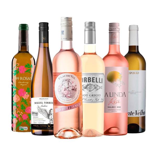 Imagem de Kit 6 Vinhos 750ml (3 Brancos e 3 Rosés)