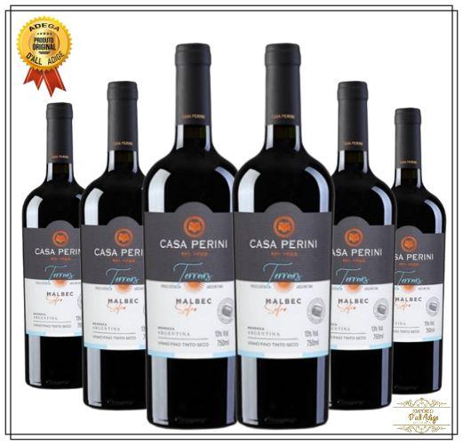 Kit 6 Vinhos Argentino Casa Perini Malbec Imagem de Kit 6 Vinhos Argentino Casa Perini Malbec