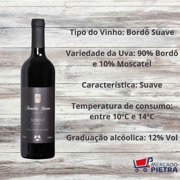 Imagem de Kit 6 Vinhos Família Carra Bordô Suave 750 Ml - Especial