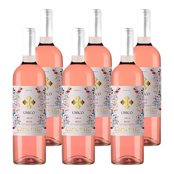 Imagem de Kit 6 Vinhos Santa Villa Unico Syrah Rosé Chile 750ml