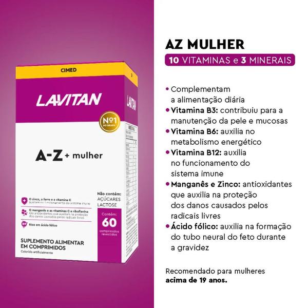 Imagem de Kit 6 Vitamina Lavitan A-Z Mulher Polivitamínico 60Cpr-Cimed