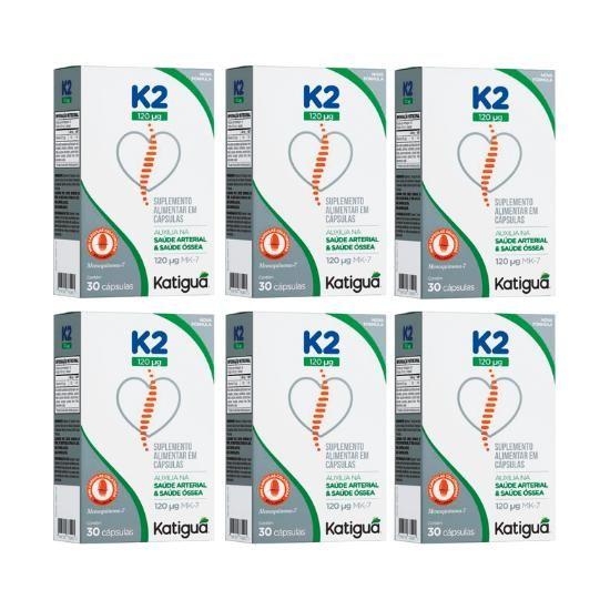 Imagem de Kit 6 Vitaminas K2 120mg 100% Idr  30Capsulas - Katigua