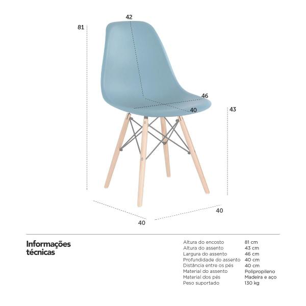 Imagem de KIT - 6 x cadeiras Charles Eames Eiffel DSW - Base de madeira clara