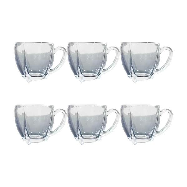 Imagem de Kit 6 Xícaras de Café Vidro Love Em Casa Tem 195ml