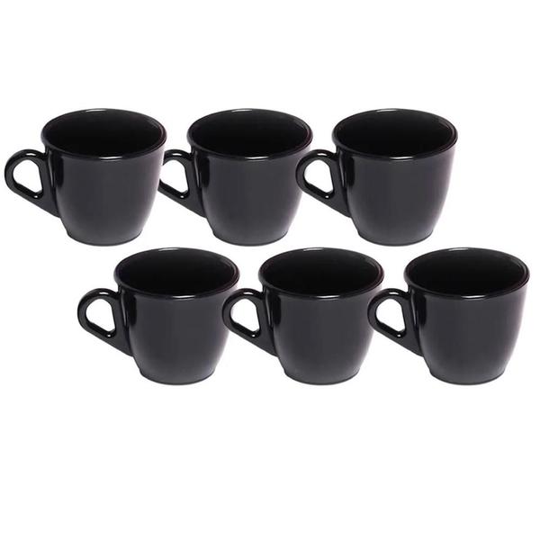 Imagem de Kit 6 Xicaras em Acrílico Cristal para Café e Chá Decor - Black