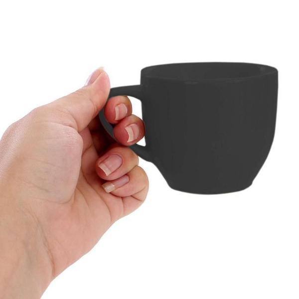 Kit 6 Xícaras Em Porcelana Preta 95Ml Jogo De Chá E Café - Senhora Madeira Imagem de Kit 6 Xícaras Em Porcelana Preta 95Ml Jogo De Chá E Café