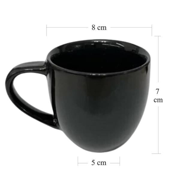 Kit 6 Xícaras Em Porcelana Preta 95Ml Jogo De Chá E Café - Senhora Madeira Imagem de Kit 6 Xícaras Em Porcelana Preta 95Ml Jogo De Chá E Café