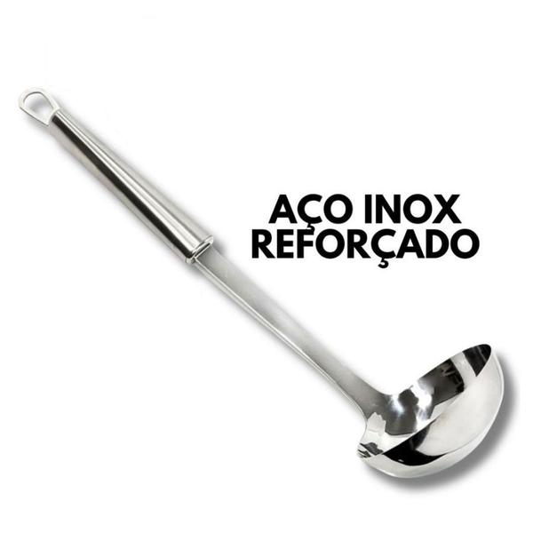 Imagem de Kit 60 Concha de Feijão Aço Inoxidável Grande Luxo Utensílios para Cozinha Prime Multiuso