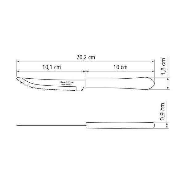 Imagem de KIT - 60 Facas para Churrasco Leme Com Lâmina em Aço Inox 4 POL Cabo Preto FPBAG - Tramontina