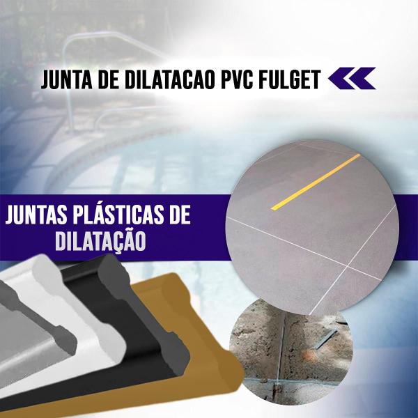 Imagem de Kit 60 Junta Dilatação Pvc Cortag 10 X 3 Mm X 2metros Preto