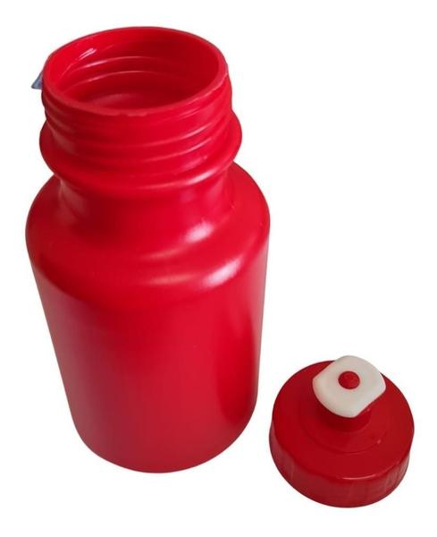 Imagem de Kit 60 Mini Garrafas Squeeze 300Ml Plástico Vermelha