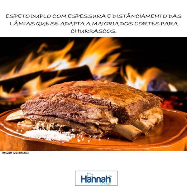 Imagem de Kit 60 Pçs Espeto Churrasquinho 42 Duplo e 18 Simples Aço Galvanizado Cabo Madeira Varios Tamanhos Hannah