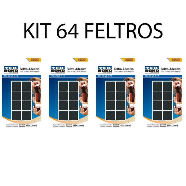 Kit 64 Feltro Protetor Adesivo Pé Sofá Cadeira Mesa Tekbond Imagem de Kit 64 Feltro Protetor Adesivo Pé Sofá Cadeira Mesa Tekbond