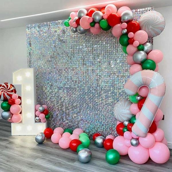 Imagem de Kit 64 Unidades Painel Decorativo Lantejoula Shimmer Wall Laser Prata