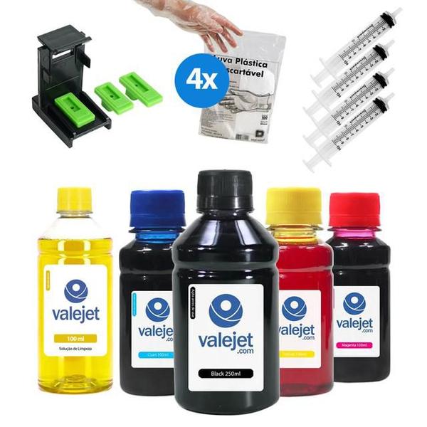 Imagem de Kit 650ml Tinta Recarga Compatível Valejet