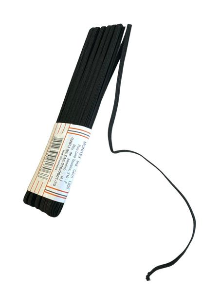 Kit 6un Elástico Chato N8, 5mm, preto poliéster 10 metros - Mor Imagem de Kit 6un Elástico Chato N8, 5mm, preto poliéster 10 metros