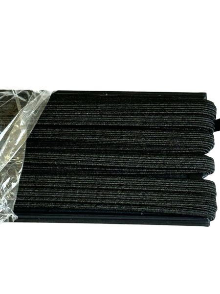 Kit 6un Elástico Chato N8, 5mm, preto poliéster 10 metros - Mor Imagem de Kit 6un Elástico Chato N8, 5mm, preto poliéster 10 metros