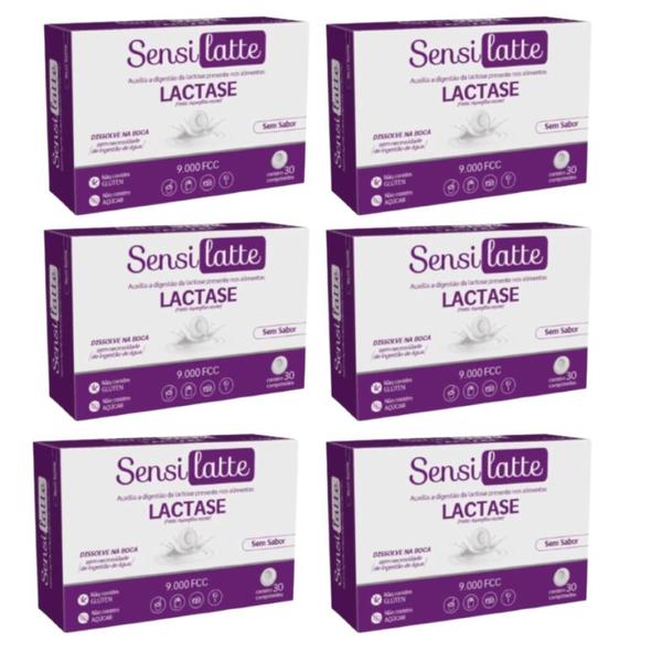 Imagem de Kit 6un Sensilatte Lactase Sem Sabor 30Cpr - Prati