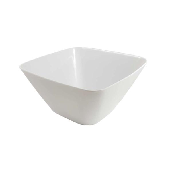 Imagem de Kit 6un Tigela bowl quadrado melamina branco salada petiscos