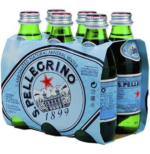 Imagem de Kit 6x Água Italiana Da Lombardia San Pellegrino 250ml C/ Gás Premium Pronta Entrega