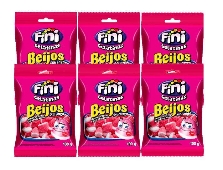 Kit 6x Balas Fini Beijos De Morango 100g - Cimed - Sistema Imagem de Kit 6x Balas Fini Beijos De Morango 100g - Cimed