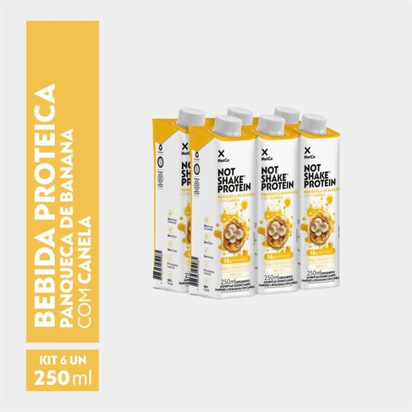 Imagem de Kit 6x Bebida Proteica NotCo NotShake Protein 16g de Proteína Panqueca de Banana com Canela 250ml