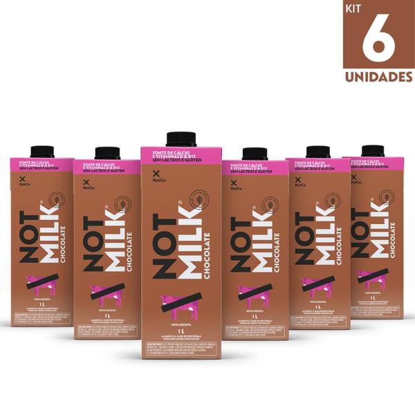Kit 6x Bebida Vegetal NotCo NotMilk Chocolate 1L Imagem de Kit 6x Bebida Vegetal NotCo NotMilk Chocolate 1L
