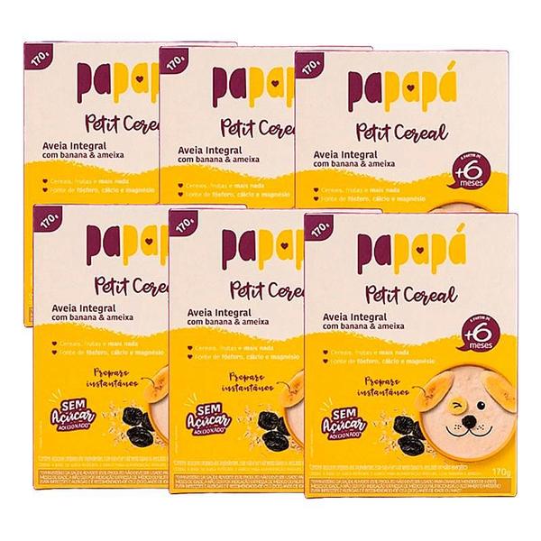 Kit 6X: Cereal Infantil Aveia, Banana e Ameixa Papapá 170g Imagem de Kit 6X: Cereal Infantil Aveia, Banana e Ameixa Papapá 170g