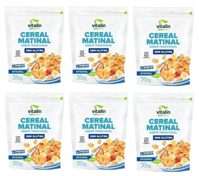 Imagem de Kit 6X Cereal Matinal S/ Glúten Tradicional Integral Vitalin