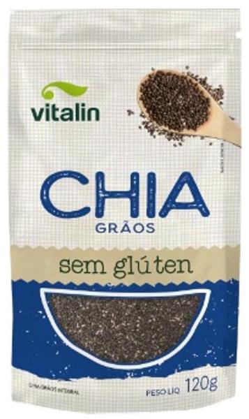 Kit 6x: Chia em Grãos Sem Glúten Vitalin 120g Imagem de Kit 6x: Chia em Grãos Sem Glúten Vitalin 120g
