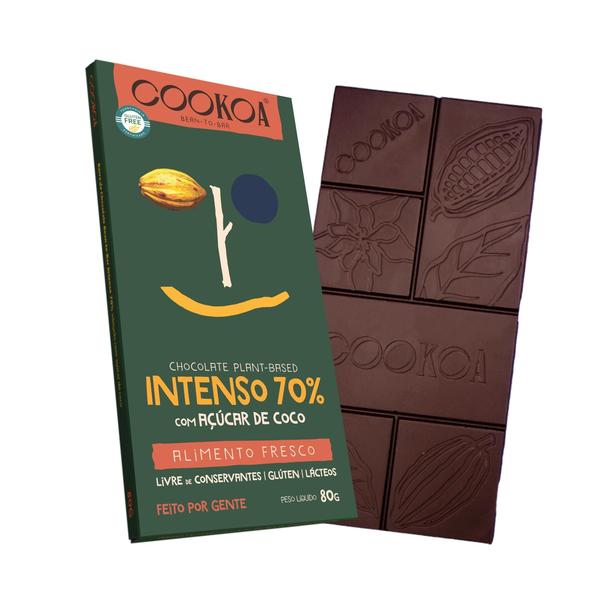Kit 6X: Chocolate Intenso 70% Cacau Vegano Cookoa 80G Imagem de Kit 6X: Chocolate Intenso 70% Cacau Vegano Cookoa 80G